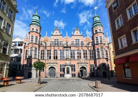 Historical Great Armoury building in Gdansk, Poland, is a prominent landmark and one of the most elaborated houses in the Old Town of Gdansk
