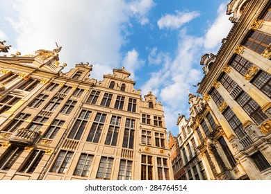 Historical Guildhalls At The Grand Place In Brussels, Belgium