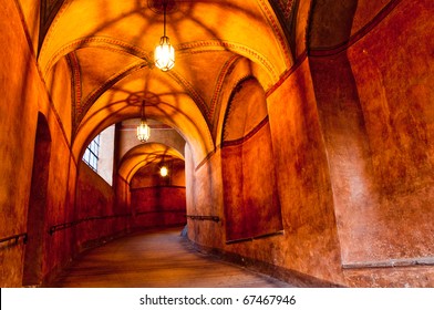 Historical Hallway In Old Castle