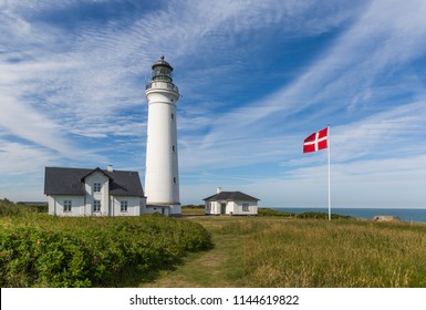 Historical Hirtshals Lighthouse On The Coast Of Skagerrak