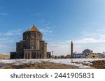 Historical Holy Apostles Church was built 10th century and also known as 12 apostles church and Kumbet Mosque in Kars, Eastern Anatolia Region Turkey.