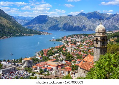 Historical Kotor Old town and the Kotor bay of Adriatic sea, Balkan mountains, Montenegro