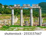 Historical market of Archaeological Site of Ancient Messini in Greece.