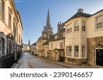 The historical market town of Stamford in Lincolnshire England, towards All Saints Church and St Marys church