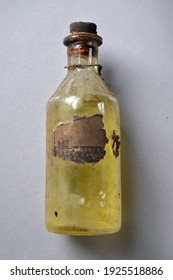 Historical Medicine Bottle With A Cork Stopper 