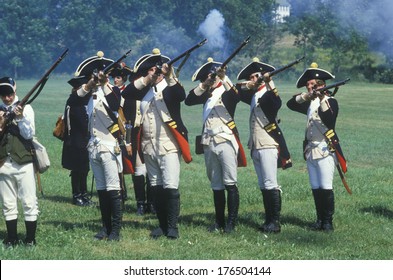 Historical Reenactment, Daniel Boone Homestead, Brigade Of American Revolution, Continental Army Infantry