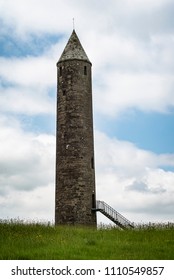 Historical Round Tower On Devenish Island, Ireland