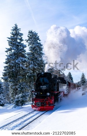 Historical steam train in the Harz Mountains