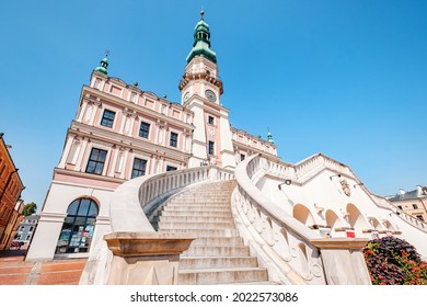 Historical Town Hall Square In Zamosc City, Poland, From The UNESCO List.