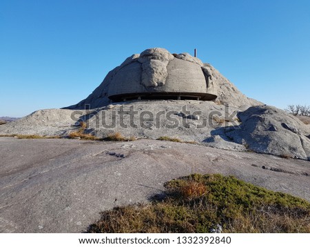 Historical World War II Command post and bunker near Egersund, Norway