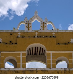 History Convent In Izamal Founded By Antonio De Padua Against The Will Of The Native Indigenous People During Spanish Colonization Of The Americas.