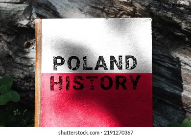 History of Poland book. Book cover in the colors of the Polish flag.