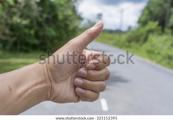 Hitchhiker hand for
help