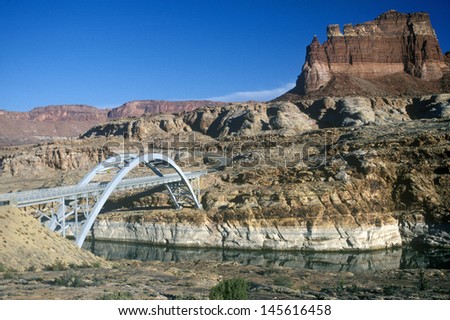 Similar – Image, Stock Photo Hite Crossing Bridge over the Colorado River, USA