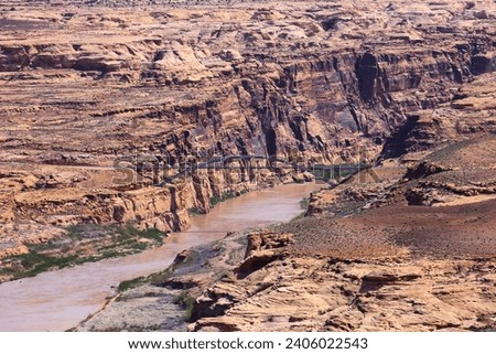 Similar – Image, Stock Photo Hite Crossing Bridge over the Colorado River, USA