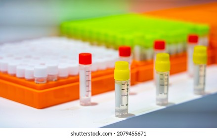 Hitech Biochemistry Laboratory Equipment Details Closeup With Test Tube For Biological Experiments In Laboratory