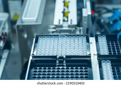 Hitech Biochemistry Laboratory Equipment Details Closeup With Test Tube For Biological Experiments In Laboratory