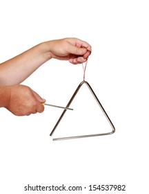 Hiting Triangle on white background 