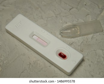 HIV Self-test With A Drop Of Blood. Hiv Test Express. Self Human Immunodeficiency Virus Testing.