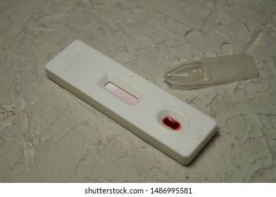 HIV Self-test With A Drop Of Blood. Hiv Test Express. Self Human Immunodeficiency Virus Testing.