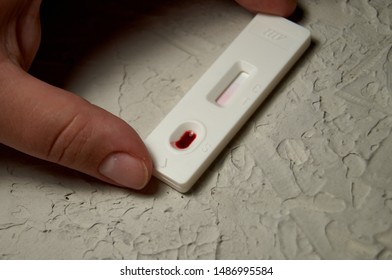 HIV Self-test With A Drop Of Blood. Hiv Test Express. Self Human Immunodeficiency Virus Testing.