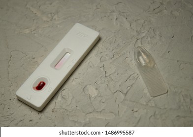 HIV Self-test With A Drop Of Blood. Hiv Test Express. Self Human Immunodeficiency Virus Testing.