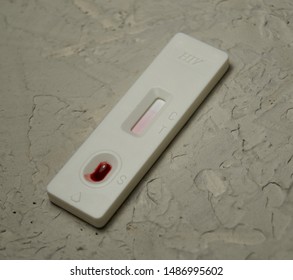 HIV Self-test With A Drop Of Blood. Hiv Test Express. Self Human Immunodeficiency Virus Testing.