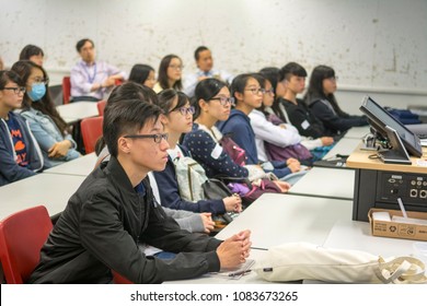 HKUST, Hong Kong - 19 Nov, 2016: Students Are Attending Lecture In Hong Kong University Of Science And Technology (HKUST)