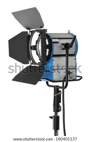 HMI fresnel movie light isolated on white background