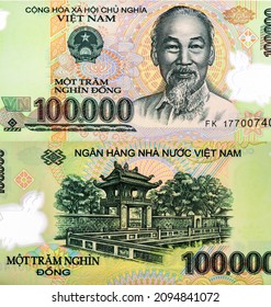 Ho Chi Minh (1890-1969). Portrait From Vietnam 100,000 Dong 2017 Banknote