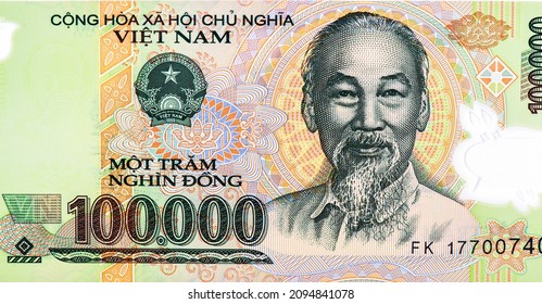 Ho Chi Minh (1890-1969). Portrait From Vietnam 100,000 Dong 2017 Banknote