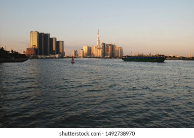 Ho Chi Minh City Embankment Panorama With View Of Vincom Landmark 81, Vietnam 