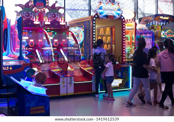 Ho Chi Minh city, Viet Nam - December June 8, 2019
: Warp Zone Game Center at GIGA Shopping Mall ,  GIGA Zone is a fun
area for gamer.