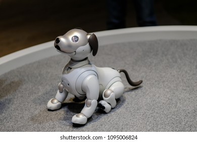 Ho Chi Minh City / Vietnam - Apr 24th 2018:  Dog Robot Sony Aibo