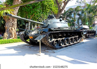 Ho Chi Minh City, Vietnam - March 28, 2019: M48 Patton Is A Main Battle Tank U.S. At Vietnamese War Remnants Museum Military Equipment Exhibition