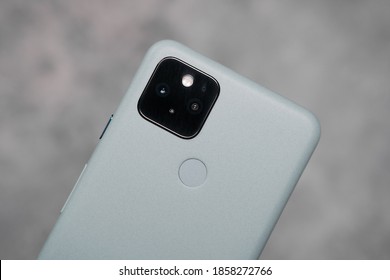 Ho Chi Minh City / Vietnam - Nov 20th 2020: Review Smartphone Google Pixel 5