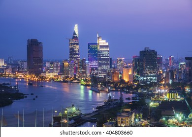 Ho Chi Minh City view at night 
