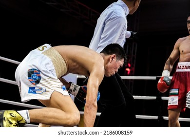 Ho Tram, Vietnam - July 30th 2022: Nazarov Olimjon Vs Bienvenido Ligas, WBO Flyweight Title Bout.