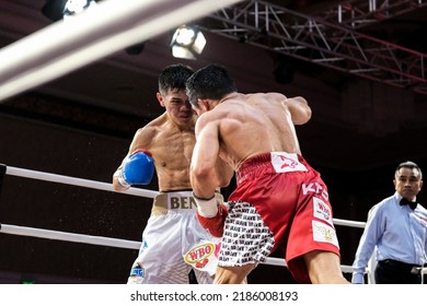 Ho Tram, Vietnam - July 30th 2022: Nazarov Olimjon Vs Bienvenido Ligas, WBO Flyweight Title Bout.