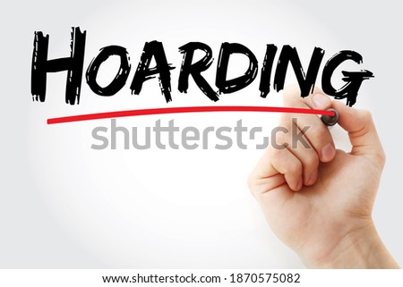 Hoarding text with marker, concept background