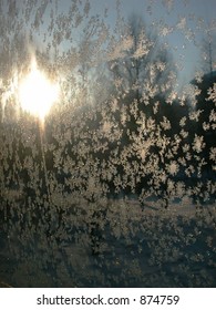 hoar-frosted window