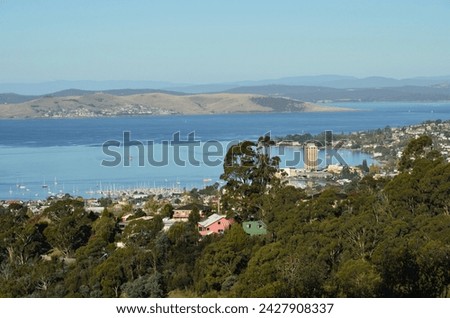Hobart and the river derwent, tasmania, australia, pacific