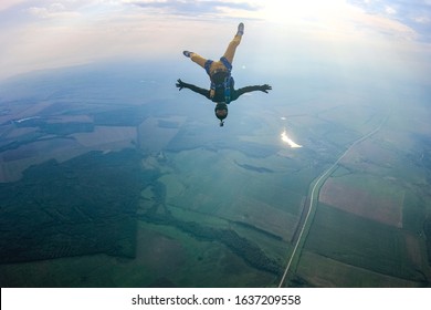 Hobbies tourism man. Free people above earth prefere active sports marketing. Bird men conquers sky. Flying people in professional suit above earth. Extreme tourism as a hobby.