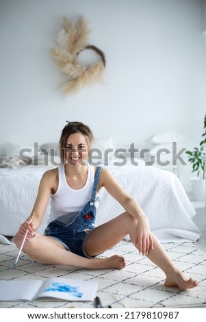 Similar – Image, Stock Photo Pregnant woman looking baby girl body