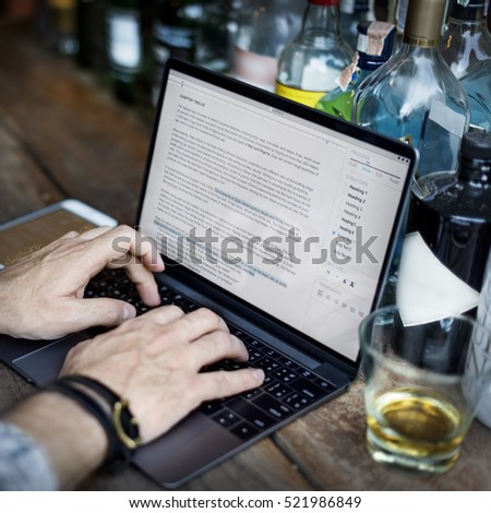 Hobby Writer Working Typing Article Concept