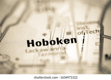 Hoboken On A Geographical Map Of USA