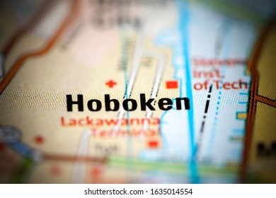 Hoboken On A Geographical Map Of USA