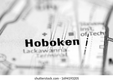 Hoboken On A Geographical Map Of USA