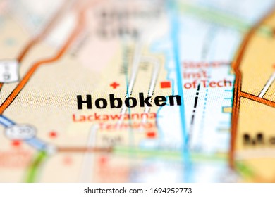 Hoboken On A Geographical Map Of USA