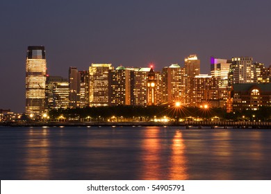 Hoboken Terminal And Jersey City Skyline, New Jersey